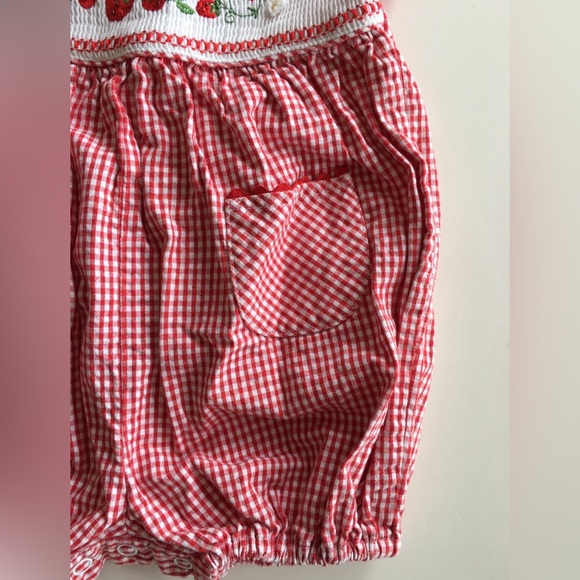 Vintage BT Kids Smocked Strawberry Romper - Picture 4 of 6